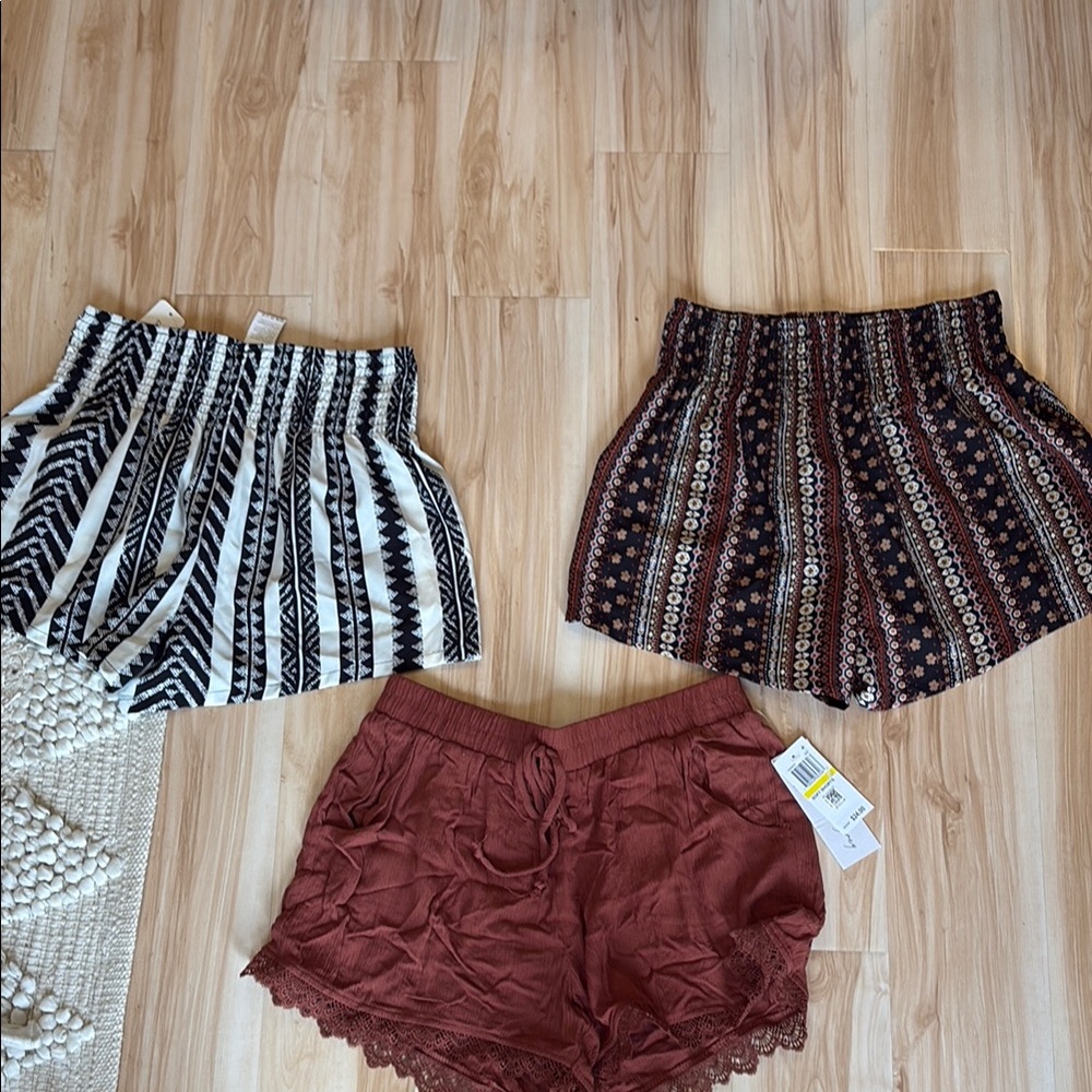3 Pack Bundle- Bohemian High Waisted Shorts